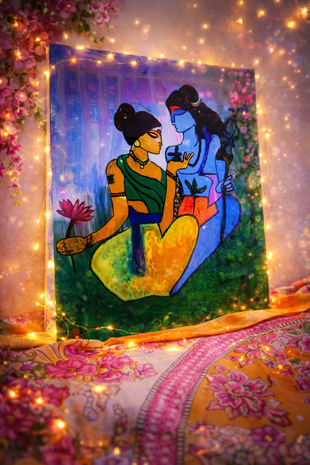 Lord Shiv &  Parvati Ji Painting - Handmade Craft by SuOly Craft